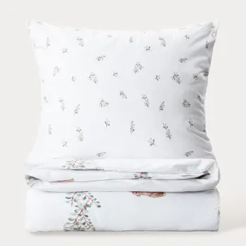 Lenjerie de pat pentru o persoana Sheper, Homla, 140x200 cm, 2 piese, microfibra din poliester, alb imagine