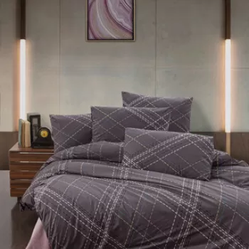 Lenjerie de pat pentru o persoana Single XL (DE), Briana - Plum, Victoria, Bumbac Ranforce imagine