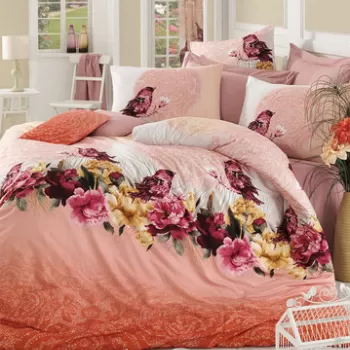 Lenjerie de pat pentru o persoana Single XL (DE), Cal?kusu - Pink, Pearl Home, Bumbac Ranforce imagine