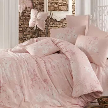 Lenjerie de pat pentru o persoana Single XL (DE), Elena - Pink, Pearl Home, Bumbac Ranforce imagine