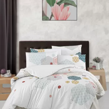 Lenjerie de pat pentru o persoana Single XL (DE), Lucy - White, Victoria, Bumbac Ranforce imagine