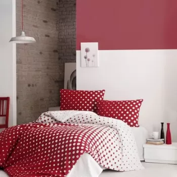 Lenjerie de pat pentru o persoana Single XL (DE), Puanline - Red, Pearl Home, Bumbac Ranforce imagine