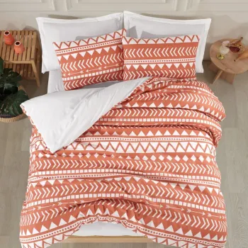 Lenjerie de pat pentru o persoana Single XXL (DE), 2 piese, L'essentiel Maison, Artec, 65% bumbac/35% poliester, Portocaliu imagine