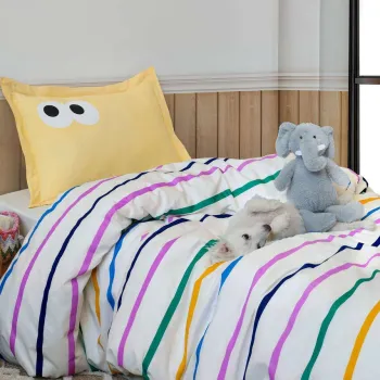 Lenjerie de pat pentru o persoana Single XXL (DE), 2 piese, L'essentiel Maison, Funny, 65% bumbac/35% poliester, Galben imagine