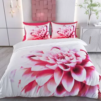 Lenjerie de pat pentru o persoana Single XXL (DE), 2 piese, L'essentiel Maison, Ganiza, Bumbac;Poliester, Roz/Alb imagine