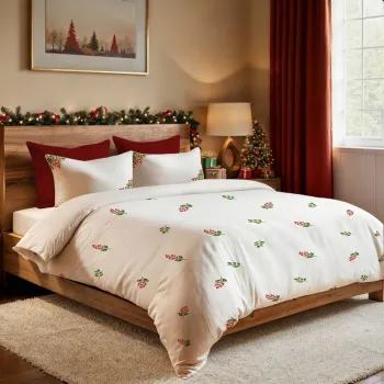 Lenjerie de pat pentru o persoana Single XXL (DE), 2 piese, L'essentiel Maison, Kokina, Alb / Verde / Rosu imagine