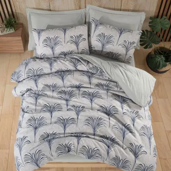 Lenjerie de pat pentru o persoana Single XXL (DE), 2 piese, L'essentiel Maison, Santo, 65% bumbac/35% poliester, Albastru imagine