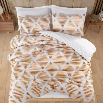 Lenjerie de pat pentru o persoana Single XXL (DE), 2 piese, L'essentiel Maison, Segment, 65% bumbac/35% poliester, Galben mustar imagine