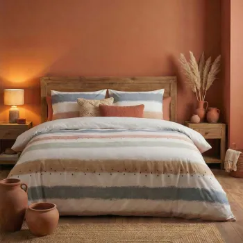 Lenjerie de pat pentru o persoana Single XXL (DE), 2 piese, L'essentiel Maison, Sunset, Bumbac;Poliester, Rosu / Albastru / Bej / Alb imagine