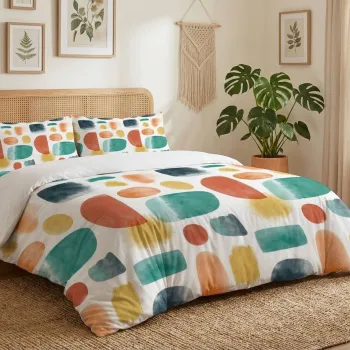 Lenjerie de pat pentru o persoana Single XXL (DE), 2 piese, L'essentiel Maison, Terrazzo, Bumbac;Poliester, Multicolor imagine