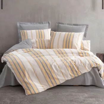 Lenjerie de pat pentru o persoana Single XXL (DE), 2 piese, Tribus - Yellow, Cotton Box, 50% bumbac / 50% poliester imagine