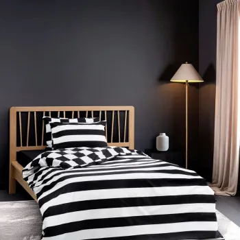 Lenjerie de pat pentru o persoana Single XXL (DE), L'essentiel Maison, Code, Negru imagine