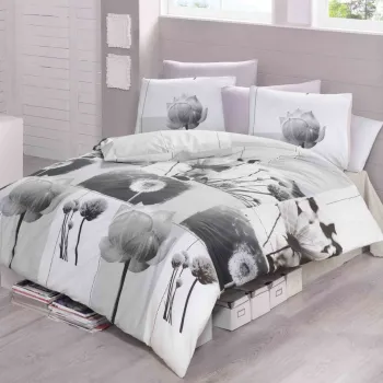 Lenjerie de pat pentru o persoana Single XXL (DE), L'essentiel Maison, Florence, Alb / Gri / Negru imagine