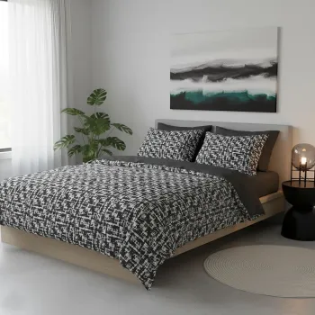 Lenjerie de pat pentru o persoana Single XXL (DE), L'essentiel Maison, Hilaris Kombin, Antracit imagine