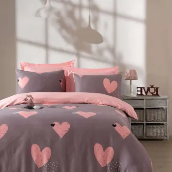 Lenjerie de pat pentru o persoana Single XXL (DE), L'essentiel Maison, Jana, Bumbac;Poliester, Roz imagine