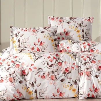 Lenjerie de pat pentru o persoana Single XXL (DE), L'essentiel Maison, Leavy, Alb / Maro / Galben / Rosu / Gri imagine