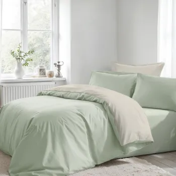 Lenjerie de pat pentru o persoana Single XXL (DE), L'essentiel Maison, Light Green, Crem, Verde deschis, Crem imagine