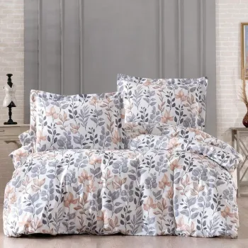 Lenjerie de pat pentru o persoana Single XXL (DE), L'essentiel Maison, Mere, Alb / Mov deschis / Bej / Gri inchis imagine