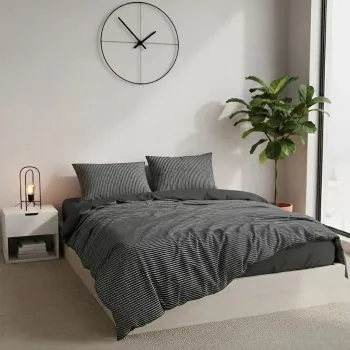 Lenjerie de pat pentru o persoana Single XXL (DE), L'essentiel Maison, Nobby Kombin, Antracit imagine