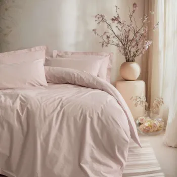 Lenjerie de pat pentru o persoana Single XXL (DE), L'essentiel Maison, Plain, Roz pudra imagine