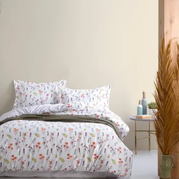 Lenjerie de pat pentru o persoana Single XXL (DE), L'essentiel Maison, Spring, Alb / Rosu / Maro / Mov imagine