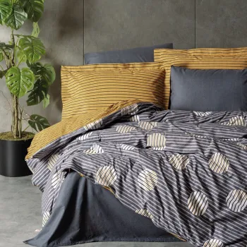 Lenjerie de pat pentru o persoana Single XXL (DE), L'essentiel Maison, Strew, Gri imagine