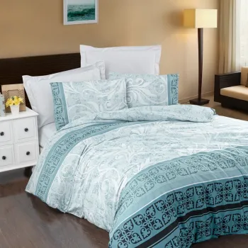 Lenjerie de pat pentru o persoana Single XXL (DE), L'essentiel Maison, Vena, Verde menta imagine