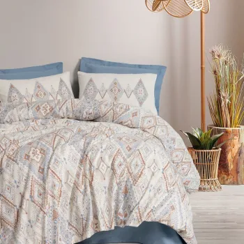 Lenjerie de pat pentru o persoana Single XXL (DE), L'essentiel Maison, Zanora, Indigo imagine