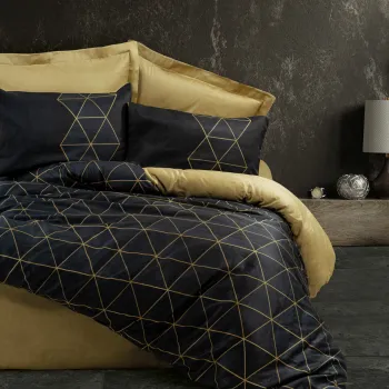 Lenjerie de pat pentru o persoana, Veta - Gold, Cotton Box, Bumbac Ranforce imagine