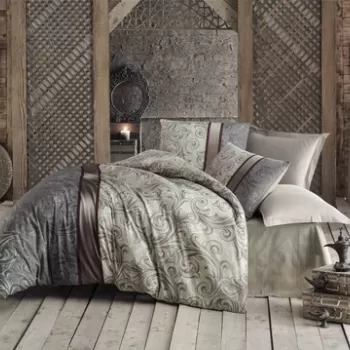 Lenjerie de pat pentru o persoana, Victoria, Basilisk, 3 piese, amestec bumbac, multicolor imagine