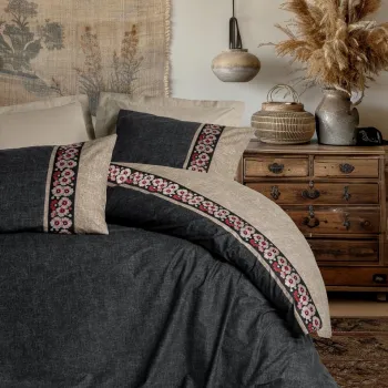 Lenjerie de pat pentru o persoana, Yamka - Beige, Cotton Box, Bumbac Ranforce imagine