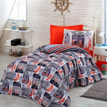 Lenjerie de pat pentru o persoana Young, Regatta - Dark Blue, Cotton Box, Bumbac Ranforce imagine