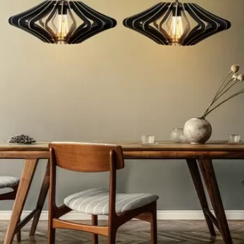 Lustra 2 piese, 173, FullHouse, 47 x 55 cm, 1 x E27, 60W, negru imagine