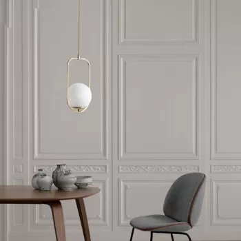 Lustra, Ahu Tekli, Stala, 18 x 70 cm, 1 x E27, 60W, alb/cupru imagine