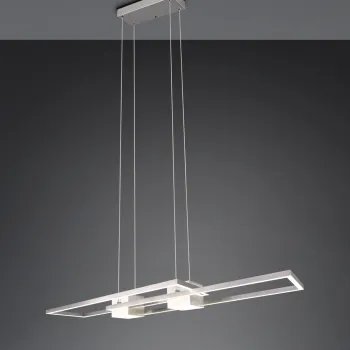 Lustra Albany, TRIO, 100x28x150 cm, 37W, 1x SMD, aluminiu, argintiu mat imagine