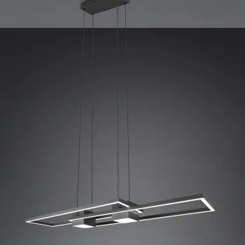 Lustra Albany, TRIO, 100x28x150 cm, 37W, 1x SMD, aluminiu, negru mat imagine