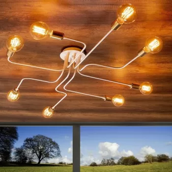 Lustra, Alby, 525NOR1322, Fier, Alb imagine