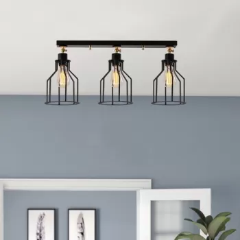 Lustra, Alby, 525NOR1506, Metal, Negru/Auriu imagine