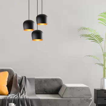 Lustra, Alby, 525NOR1655, Fier, Negru imagine