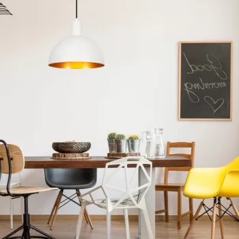 Lustra, Alby, 527ABY1729, Fier, Alb/Auriu imagine