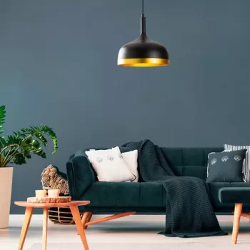 Lustra, Alby, 527ABY1828, Metal, Negru/Auriu imagine