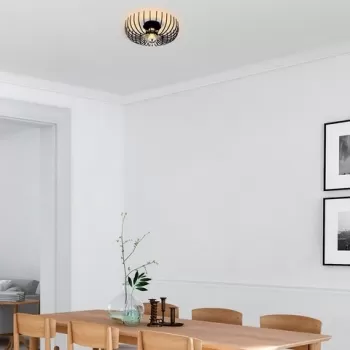 Lustra, Aspendos - N-641, Noor, 36 x 12 cm, 1 x E27, 40W, negru imagine