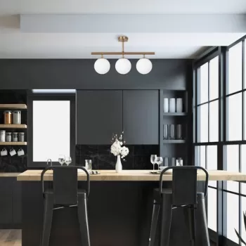 Lustra, Atmaca - 10270, Fulgor, 60 x 15 x 37 cm, 3 x E27, 15W, aramiu antic imagine