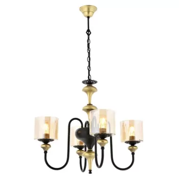 Lustra, Aurora, 301AUR1126, Metal, Vintage / Negru imagine