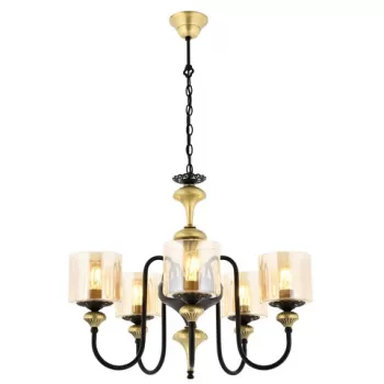 Lustra, Aurora, 301AUR1127, Metal, Vintage / Negru imagine