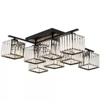 Lustra, Aurora, 301AUR1202, Metal, Negru / Alb / Bronz imagine