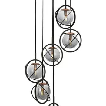 Lustra, Aurora, 301AUR1257, Metal, Negru/Bronz imagine