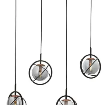 Lustra, Aurora, 301AUR1258, Metal, Negru/Bronz imagine