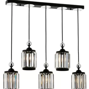 Lustra, Aurora, 301AUR1275, Metal, Negru/Bronz imagine