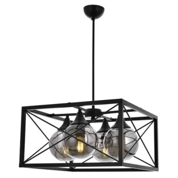 Lustra, AV-1732-4BSY, Avonni, 45 x 45 x 80 cm, 4 x E27, 60W, negru imagine